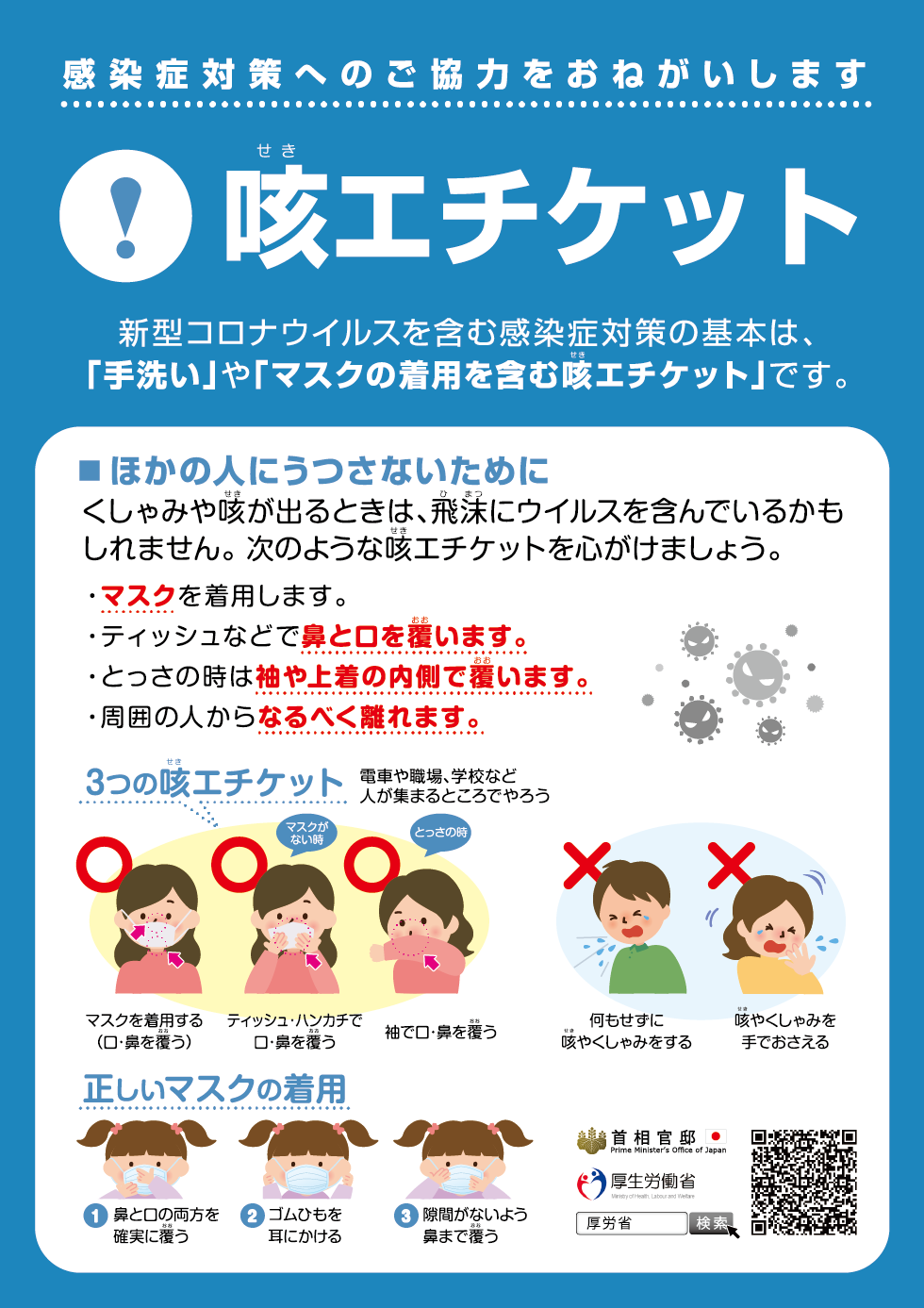 コロナウィルス感染症拡大防止について